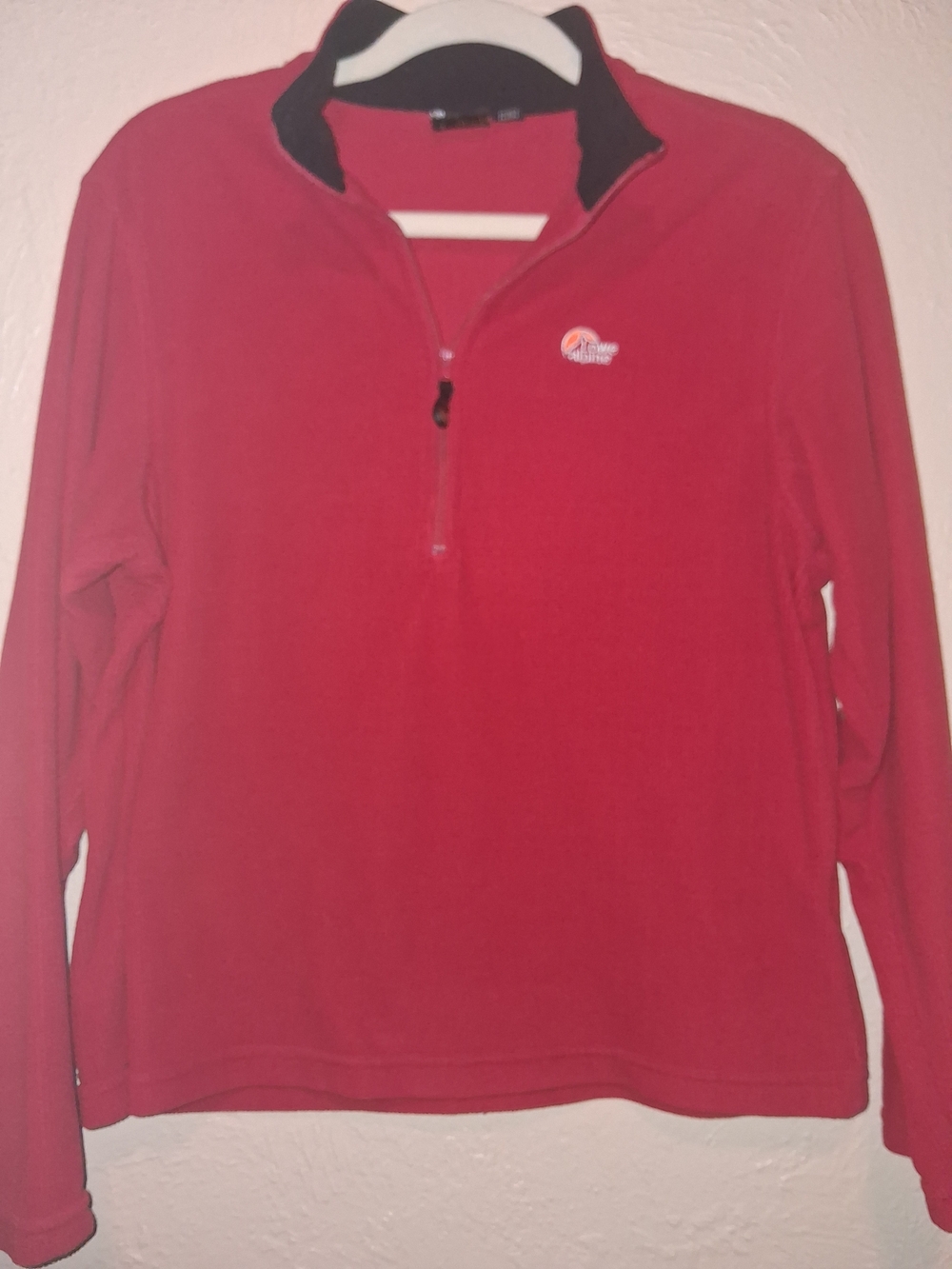 Columbia Women’s Red Half-Zip Fleece Pullover with Black Collar